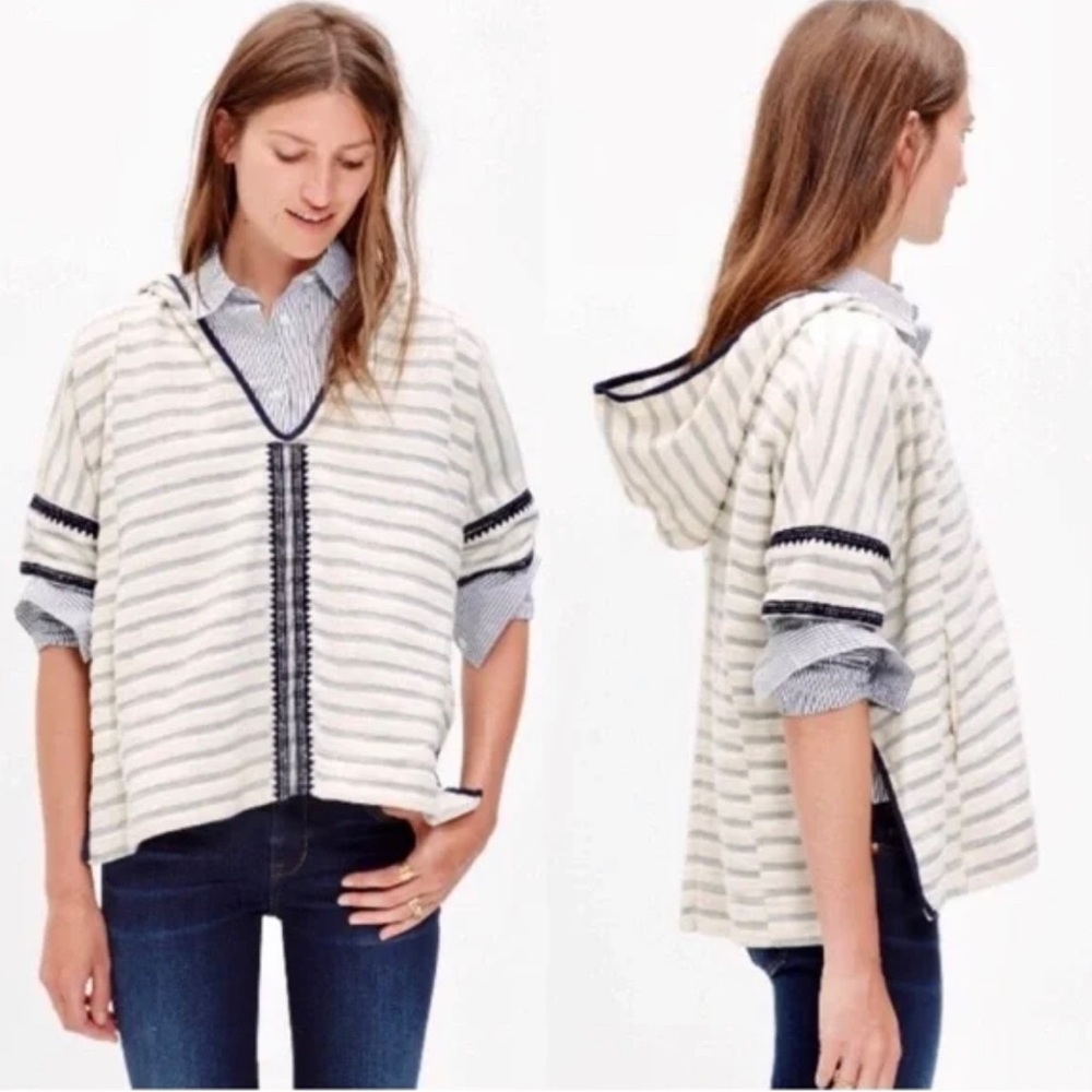 NWOT Madewell Women's Elise Embroidered Hooded Tunic Top Medium Large Pockets - Picture 4 of 15